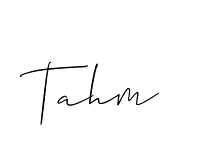 The best way (Allison_Script) to make a short signature is to pick only two or three words in your name. The name Tahm include a total of six letters. For converting this name. Tahm signature style 2 images and pictures png