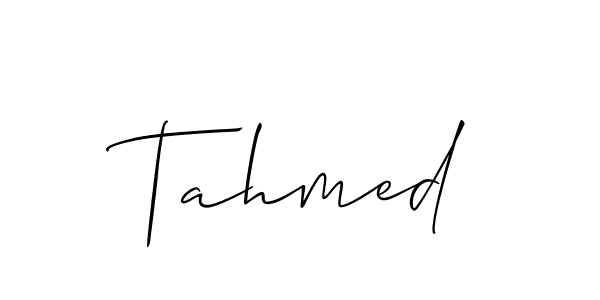 Allison_Script is a professional signature style that is perfect for those who want to add a touch of class to their signature. It is also a great choice for those who want to make their signature more unique. Get Tahmed name to fancy signature for free. Tahmed signature style 2 images and pictures png