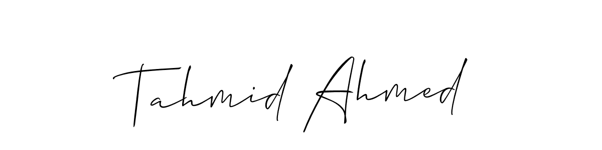 Create a beautiful signature design for name Tahmid Ahmed. With this signature (Allison_Script) fonts, you can make a handwritten signature for free. Tahmid Ahmed signature style 2 images and pictures png