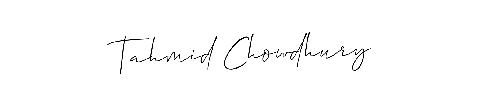 It looks lik you need a new signature style for name Tahmid Chowdhury. Design unique handwritten (Allison_Script) signature with our free signature maker in just a few clicks. Tahmid Chowdhury signature style 2 images and pictures png
