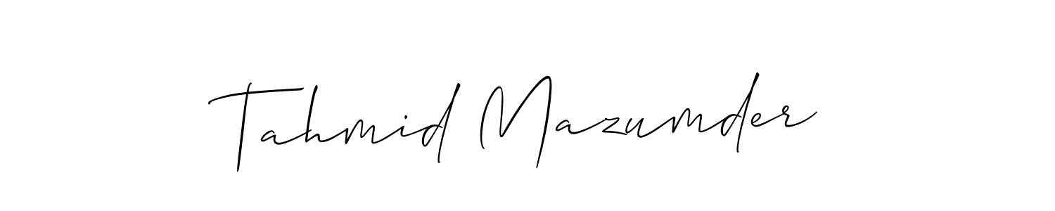 How to make Tahmid Mazumder signature? Allison_Script is a professional autograph style. Create handwritten signature for Tahmid Mazumder name. Tahmid Mazumder signature style 2 images and pictures png