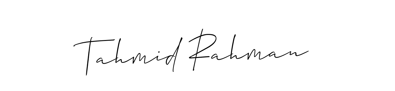 How to make Tahmid Rahman signature? Allison_Script is a professional autograph style. Create handwritten signature for Tahmid Rahman name. Tahmid Rahman signature style 2 images and pictures png