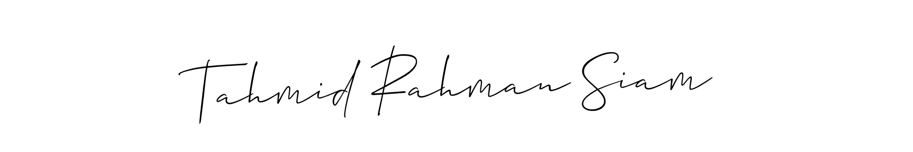 How to Draw Tahmid Rahman Siam signature style? Allison_Script is a latest design signature styles for name Tahmid Rahman Siam. Tahmid Rahman Siam signature style 2 images and pictures png