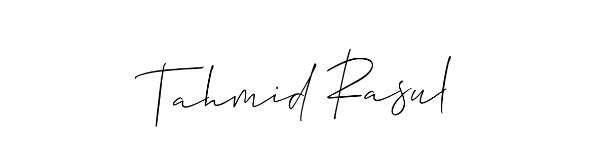 How to make Tahmid Rasul signature? Allison_Script is a professional autograph style. Create handwritten signature for Tahmid Rasul name. Tahmid Rasul signature style 2 images and pictures png