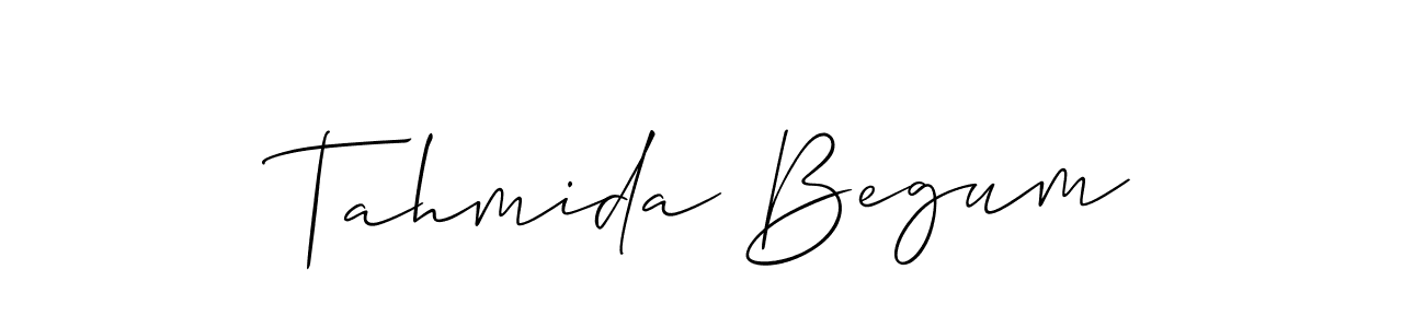 It looks lik you need a new signature style for name Tahmida Begum. Design unique handwritten (Allison_Script) signature with our free signature maker in just a few clicks. Tahmida Begum signature style 2 images and pictures png