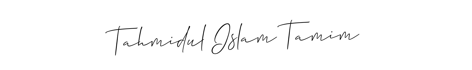 How to make Tahmidul Islam Tamim name signature. Use Allison_Script style for creating short signs online. This is the latest handwritten sign. Tahmidul Islam Tamim signature style 2 images and pictures png