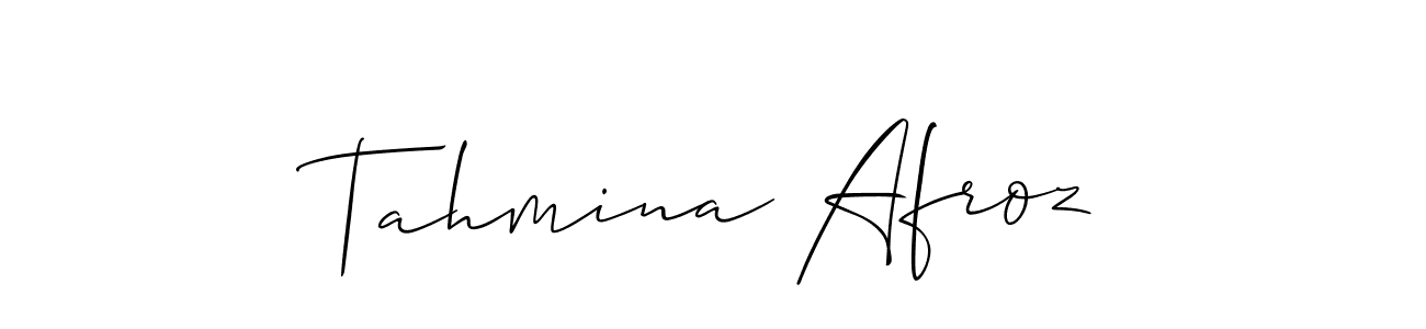 Make a short Tahmina Afroz signature style. Manage your documents anywhere anytime using Allison_Script. Create and add eSignatures, submit forms, share and send files easily. Tahmina Afroz signature style 2 images and pictures png