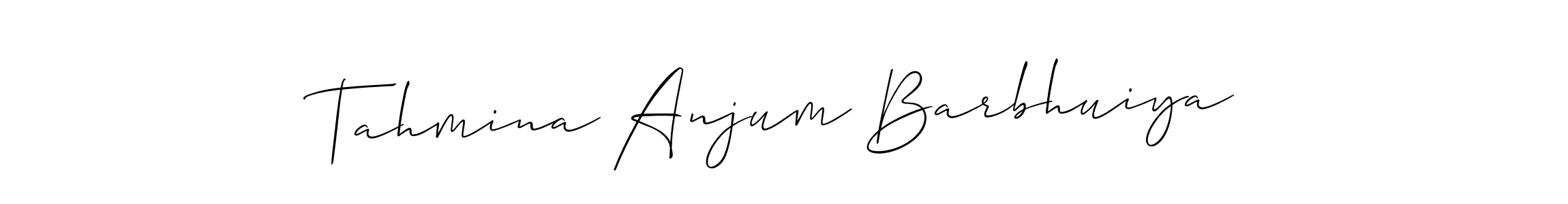 You should practise on your own different ways (Allison_Script) to write your name (Tahmina Anjum Barbhuiya) in signature. don't let someone else do it for you. Tahmina Anjum Barbhuiya signature style 2 images and pictures png