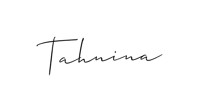 How to make Tahnina name signature. Use Allison_Script style for creating short signs online. This is the latest handwritten sign. Tahnina signature style 2 images and pictures png