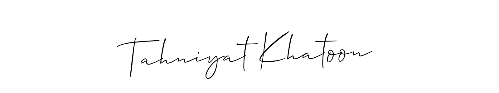 You can use this online signature creator to create a handwritten signature for the name Tahniyat Khatoon. This is the best online autograph maker. Tahniyat Khatoon signature style 2 images and pictures png