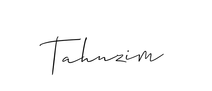 How to make Tahnzim name signature. Use Allison_Script style for creating short signs online. This is the latest handwritten sign. Tahnzim signature style 2 images and pictures png