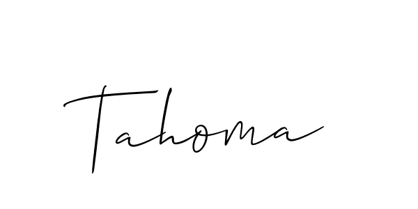 Make a beautiful signature design for name Tahoma. With this signature (Allison_Script) style, you can create a handwritten signature for free. Tahoma signature style 2 images and pictures png