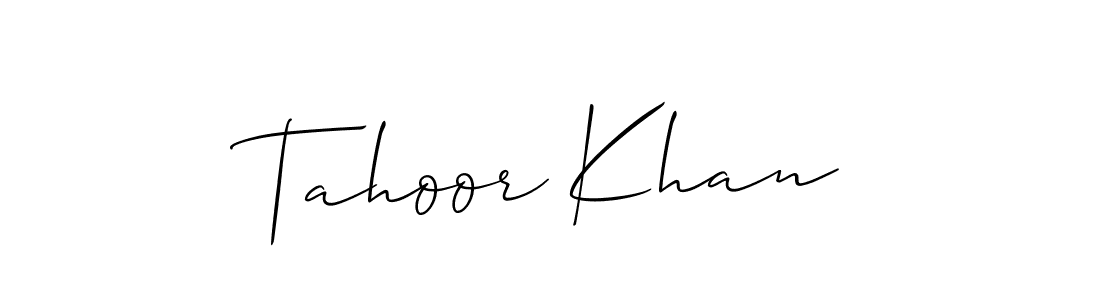You should practise on your own different ways (Allison_Script) to write your name (Tahoor Khan) in signature. don't let someone else do it for you. Tahoor Khan signature style 2 images and pictures png