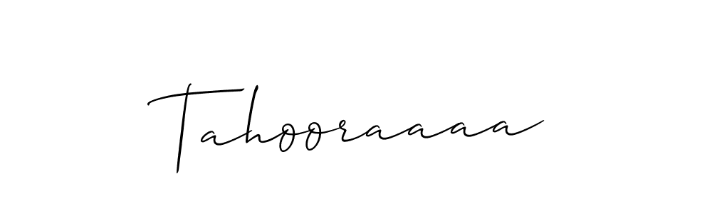 Create a beautiful signature design for name Tahooraaaa. With this signature (Allison_Script) fonts, you can make a handwritten signature for free. Tahooraaaa signature style 2 images and pictures png