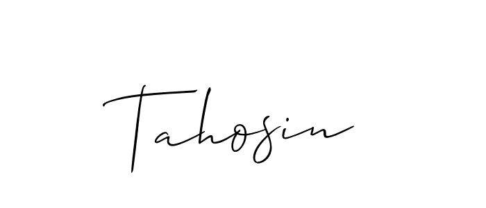 The best way (Allison_Script) to make a short signature is to pick only two or three words in your name. The name Tahosin include a total of six letters. For converting this name. Tahosin signature style 2 images and pictures png