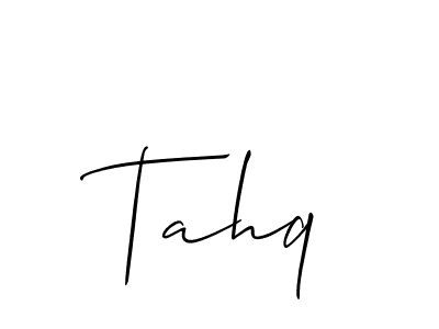 Also we have Tahq name is the best signature style. Create professional handwritten signature collection using Allison_Script autograph style. Tahq signature style 2 images and pictures png