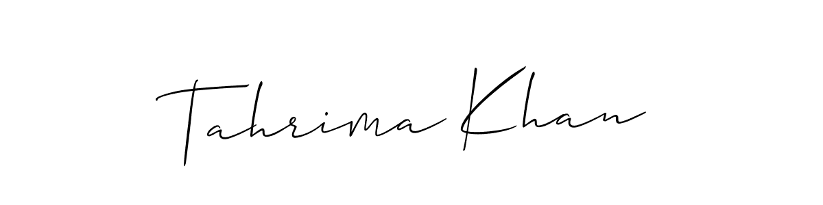 You should practise on your own different ways (Allison_Script) to write your name (Tahrima Khan) in signature. don't let someone else do it for you. Tahrima Khan signature style 2 images and pictures png