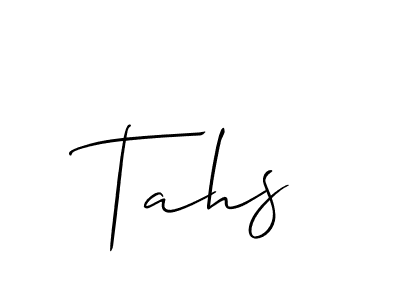 Design your own signature with our free online signature maker. With this signature software, you can create a handwritten (Allison_Script) signature for name Tahs. Tahs signature style 2 images and pictures png