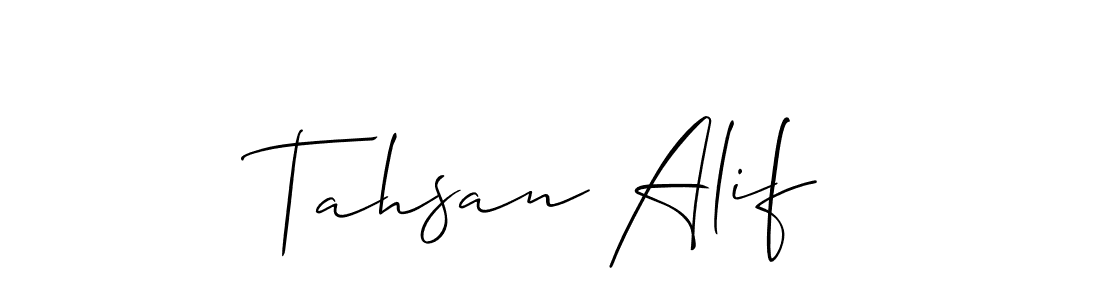 Use a signature maker to create a handwritten signature online. With this signature software, you can design (Allison_Script) your own signature for name Tahsan Alif. Tahsan Alif signature style 2 images and pictures png