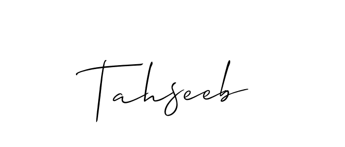 Design your own signature with our free online signature maker. With this signature software, you can create a handwritten (Allison_Script) signature for name Tahseeb. Tahseeb signature style 2 images and pictures png