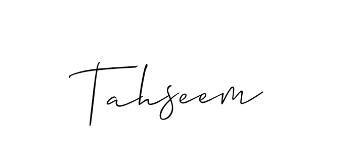 Create a beautiful signature design for name Tahseem. With this signature (Allison_Script) fonts, you can make a handwritten signature for free. Tahseem signature style 2 images and pictures png