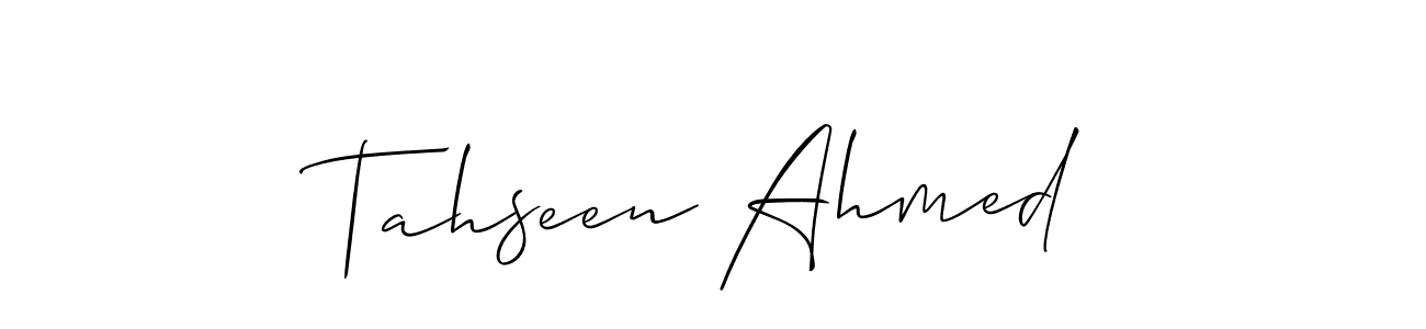 How to make Tahseen Ahmed name signature. Use Allison_Script style for creating short signs online. This is the latest handwritten sign. Tahseen Ahmed signature style 2 images and pictures png