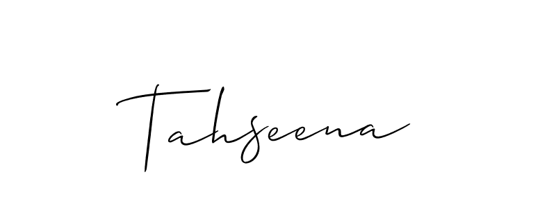 Tahseena stylish signature style. Best Handwritten Sign (Allison_Script) for my name. Handwritten Signature Collection Ideas for my name Tahseena. Tahseena signature style 2 images and pictures png