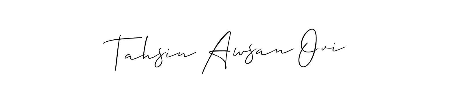 How to make Tahsin Awsan Ovi name signature. Use Allison_Script style for creating short signs online. This is the latest handwritten sign. Tahsin Awsan Ovi signature style 2 images and pictures png