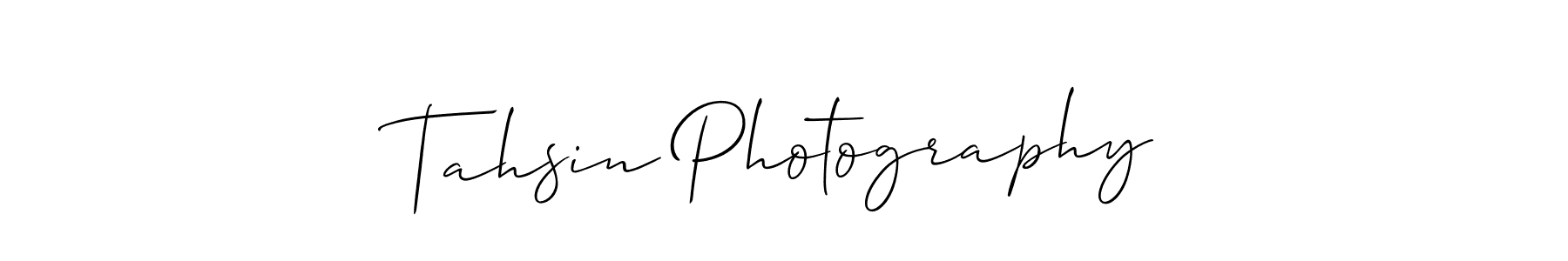 Also You can easily find your signature by using the search form. We will create Tahsin Photography name handwritten signature images for you free of cost using Allison_Script sign style. Tahsin Photography signature style 2 images and pictures png