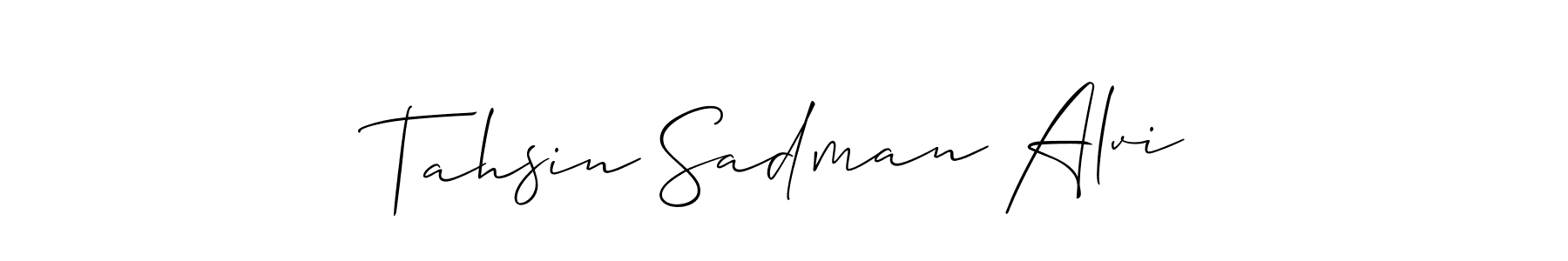 Design your own signature with our free online signature maker. With this signature software, you can create a handwritten (Allison_Script) signature for name Tahsin Sadman Alvi. Tahsin Sadman Alvi signature style 2 images and pictures png