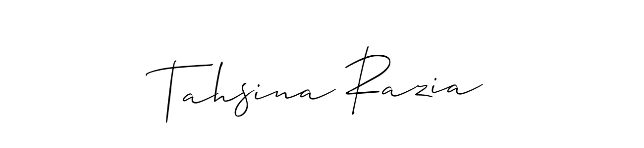 Also we have Tahsina Razia name is the best signature style. Create professional handwritten signature collection using Allison_Script autograph style. Tahsina Razia signature style 2 images and pictures png