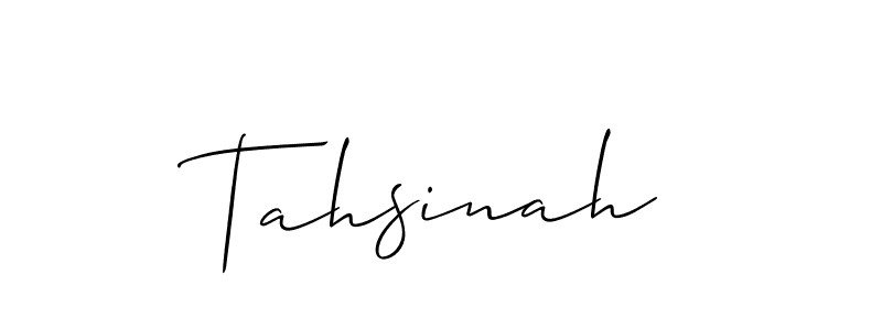 How to make Tahsinah signature? Allison_Script is a professional autograph style. Create handwritten signature for Tahsinah name. Tahsinah signature style 2 images and pictures png