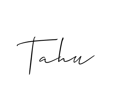 if you are searching for the best signature style for your name Tahu. so please give up your signature search. here we have designed multiple signature styles  using Allison_Script. Tahu signature style 2 images and pictures png