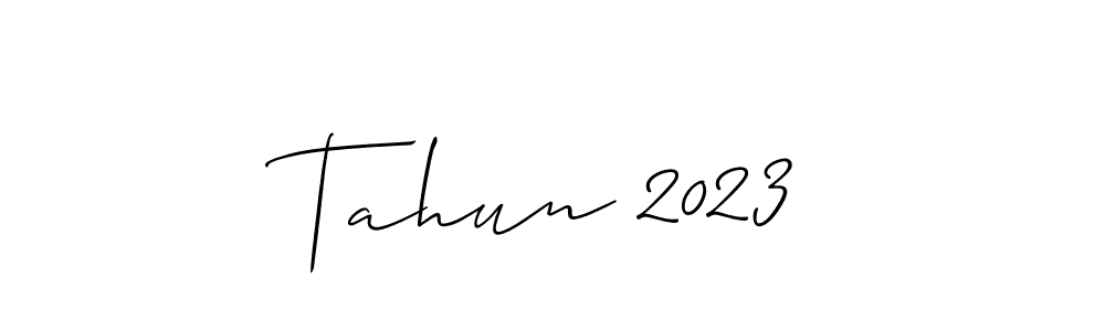 Use a signature maker to create a handwritten signature online. With this signature software, you can design (Allison_Script) your own signature for name Tahun 2023. Tahun 2023 signature style 2 images and pictures png