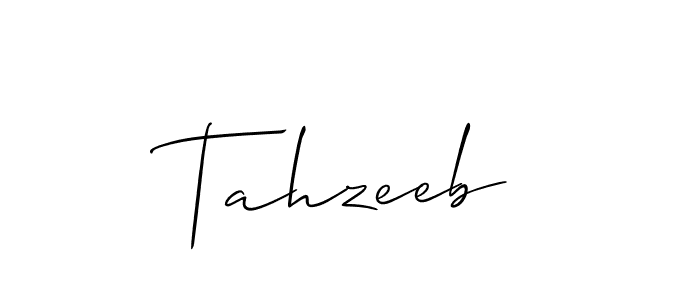 How to make Tahzeeb signature? Allison_Script is a professional autograph style. Create handwritten signature for Tahzeeb name. Tahzeeb signature style 2 images and pictures png
