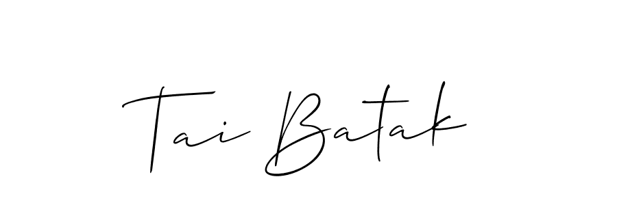 Create a beautiful signature design for name Tai Batak. With this signature (Allison_Script) fonts, you can make a handwritten signature for free. Tai Batak signature style 2 images and pictures png