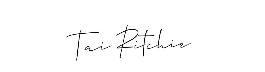 Allison_Script is a professional signature style that is perfect for those who want to add a touch of class to their signature. It is also a great choice for those who want to make their signature more unique. Get Tai Ritchie name to fancy signature for free. Tai Ritchie signature style 2 images and pictures png