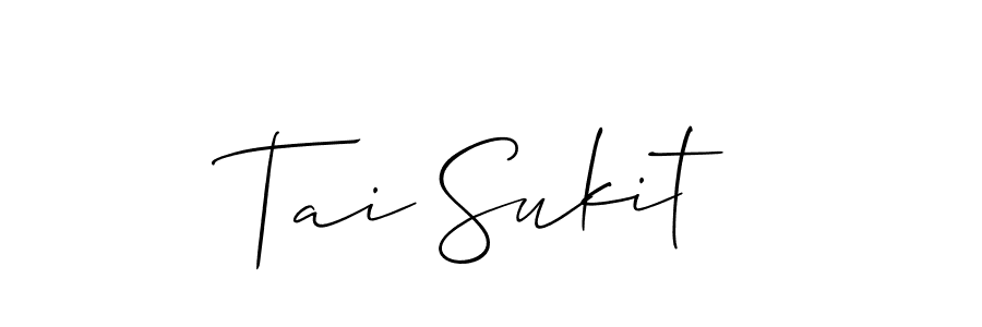 Use a signature maker to create a handwritten signature online. With this signature software, you can design (Allison_Script) your own signature for name Tai Sukit. Tai Sukit signature style 2 images and pictures png