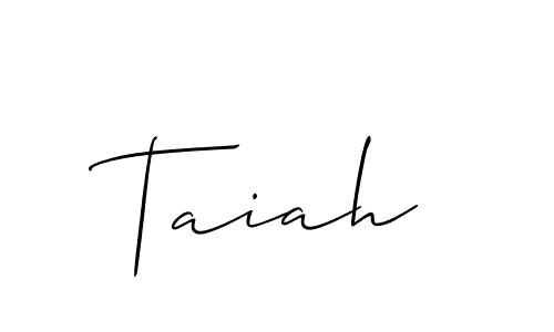 Make a beautiful signature design for name Taiah. With this signature (Allison_Script) style, you can create a handwritten signature for free. Taiah signature style 2 images and pictures png