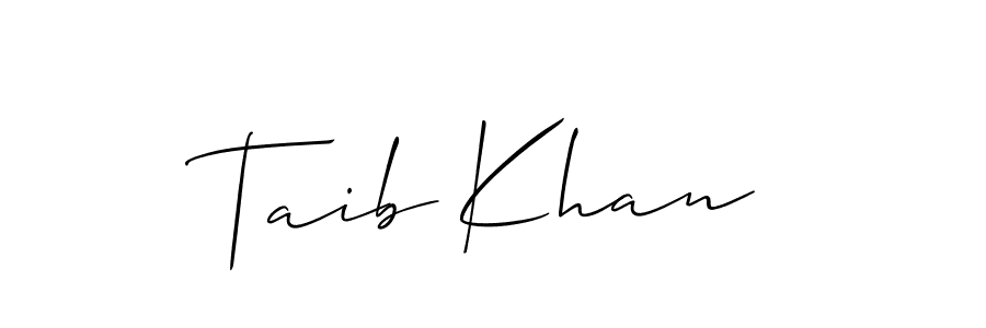 Use a signature maker to create a handwritten signature online. With this signature software, you can design (Allison_Script) your own signature for name Taib Khan. Taib Khan signature style 2 images and pictures png