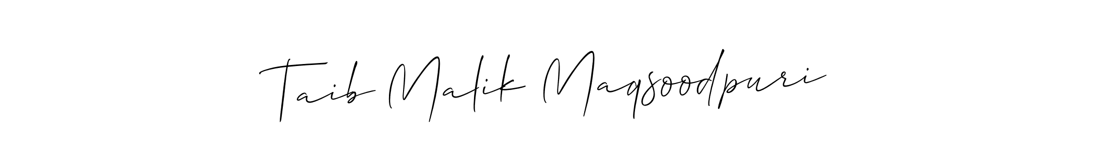 It looks lik you need a new signature style for name Taib Malik Maqsoodpuri. Design unique handwritten (Allison_Script) signature with our free signature maker in just a few clicks. Taib Malik Maqsoodpuri signature style 2 images and pictures png