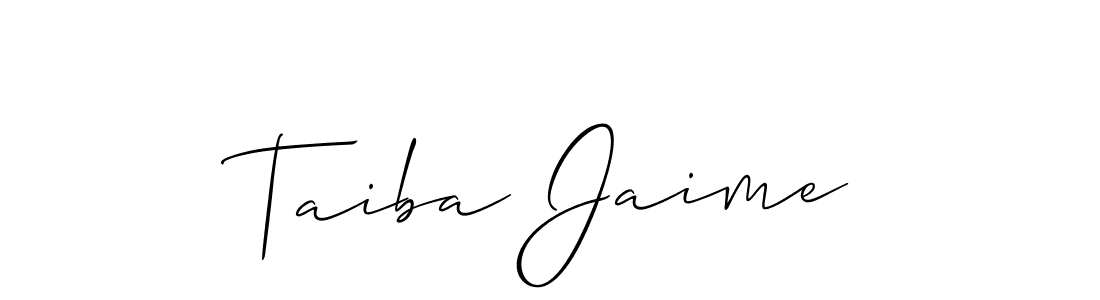 Allison_Script is a professional signature style that is perfect for those who want to add a touch of class to their signature. It is also a great choice for those who want to make their signature more unique. Get Taiba Jaime name to fancy signature for free. Taiba Jaime signature style 2 images and pictures png