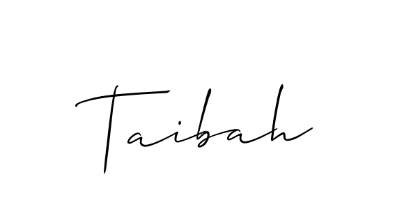 Design your own signature with our free online signature maker. With this signature software, you can create a handwritten (Allison_Script) signature for name Taibah. Taibah signature style 2 images and pictures png