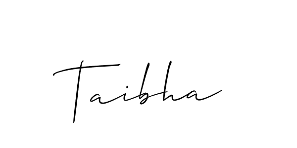 Design your own signature with our free online signature maker. With this signature software, you can create a handwritten (Allison_Script) signature for name Taibha. Taibha signature style 2 images and pictures png