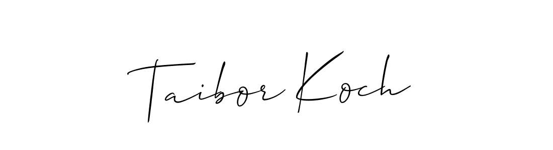 It looks lik you need a new signature style for name Taibor Koch. Design unique handwritten (Allison_Script) signature with our free signature maker in just a few clicks. Taibor Koch signature style 2 images and pictures png