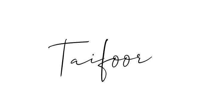 Make a beautiful signature design for name Taifoor. With this signature (Allison_Script) style, you can create a handwritten signature for free. Taifoor signature style 2 images and pictures png