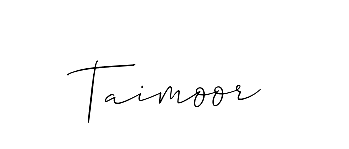 Use a signature maker to create a handwritten signature online. With this signature software, you can design (Allison_Script) your own signature for name Taimoor. Taimoor signature style 2 images and pictures png