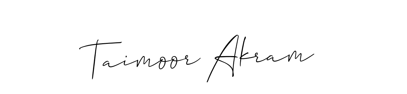 Allison_Script is a professional signature style that is perfect for those who want to add a touch of class to their signature. It is also a great choice for those who want to make their signature more unique. Get Taimoor Akram name to fancy signature for free. Taimoor Akram signature style 2 images and pictures png