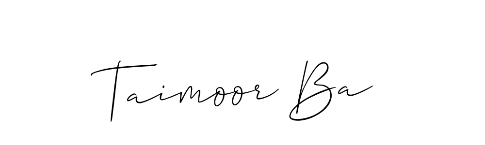 How to make Taimoor Ba signature? Allison_Script is a professional autograph style. Create handwritten signature for Taimoor Ba name. Taimoor Ba signature style 2 images and pictures png