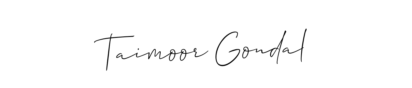 You should practise on your own different ways (Allison_Script) to write your name (Taimoor Gondal) in signature. don't let someone else do it for you. Taimoor Gondal signature style 2 images and pictures png